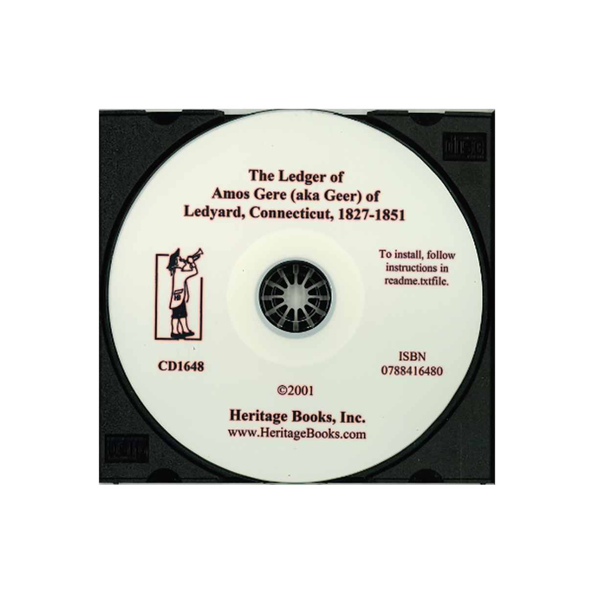 CD-The Ledger of Amos Gere (aka Geer) of Ledyard, Connecticut, 1827-1851