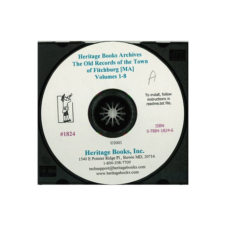 CD-The Old Records of the Town of Fitchburg, Massachusetts, Volumes 1-8