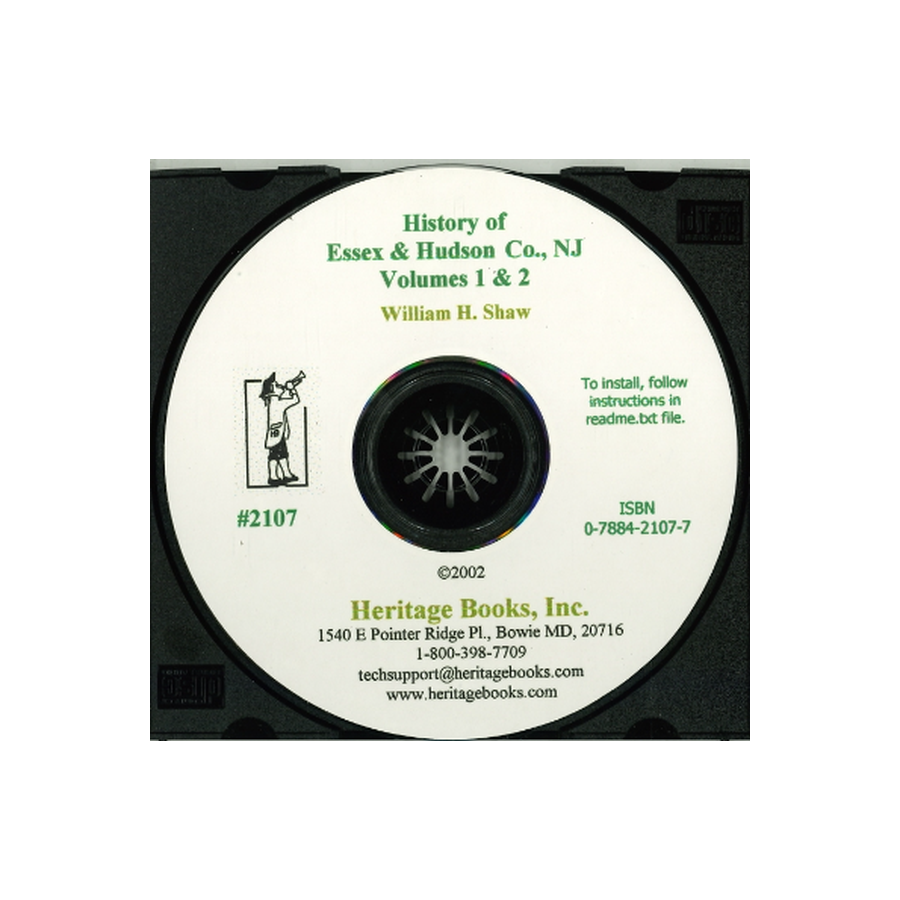 CD-History of Essex and Hudson Counties, New Jersey, Volumes 1 and 2