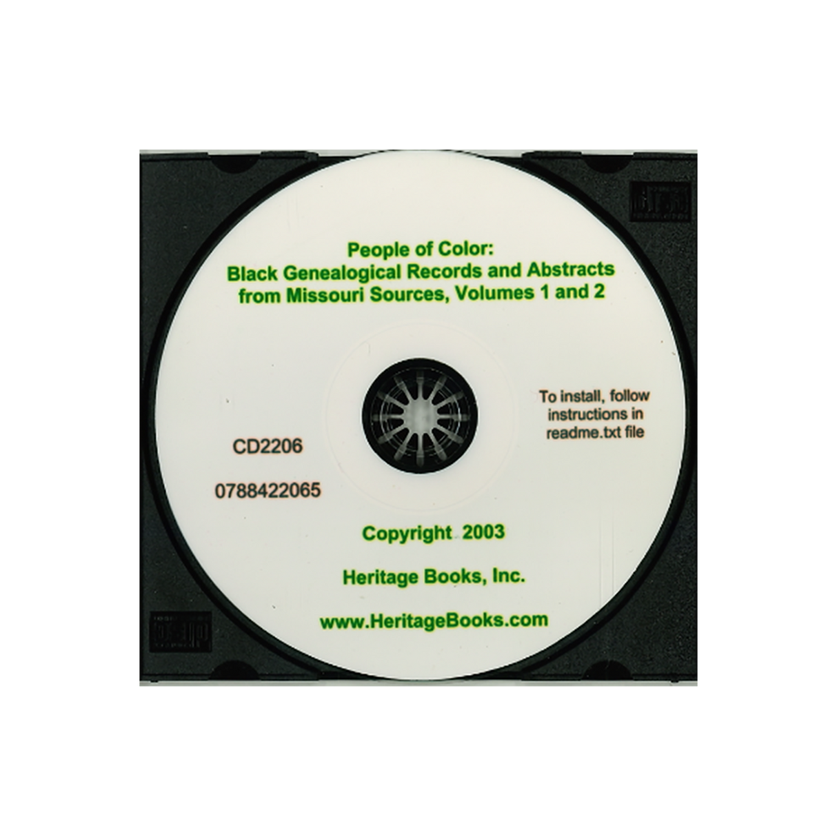 CD-People of Color: Black Genealogical Records and Abstracts from Missouri Sources, Volumes 1 and 2