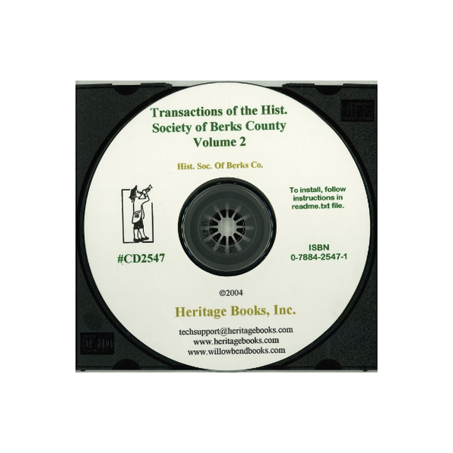 CD-Transactions of the Historical Society of Berks County [Pennsylvania], Volume 2