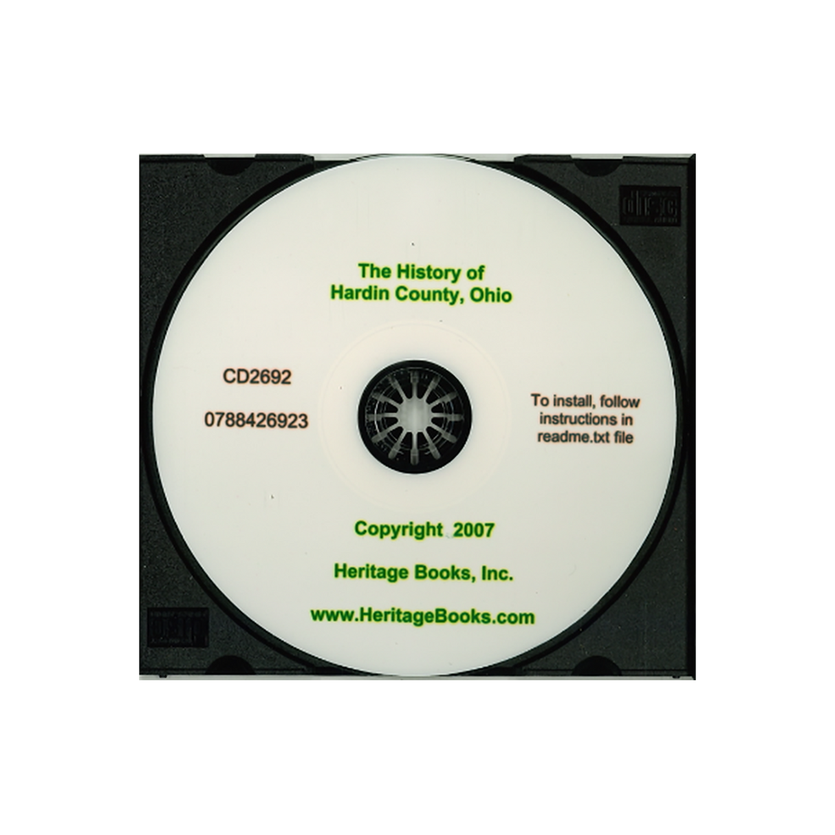CD-The History of Hardin County, Ohio Containing a History of the County