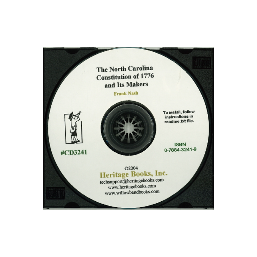 CD-The North Carolina Constitution of 1776 and Its Makers