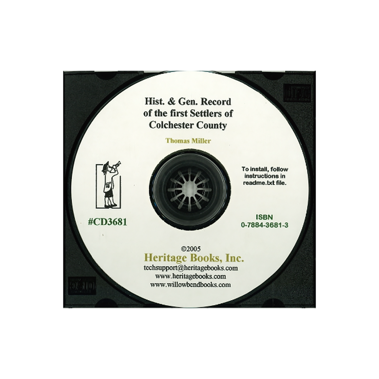 CD-Historical and Genealogical Record of the First Settlers of Colchester County [Nova Scotia], Down to the Present Time, Compiled from the Most Authentic Sources