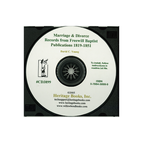 CD-Marriage and Divorce Records from Freewill Baptist Publications, 1819-1851