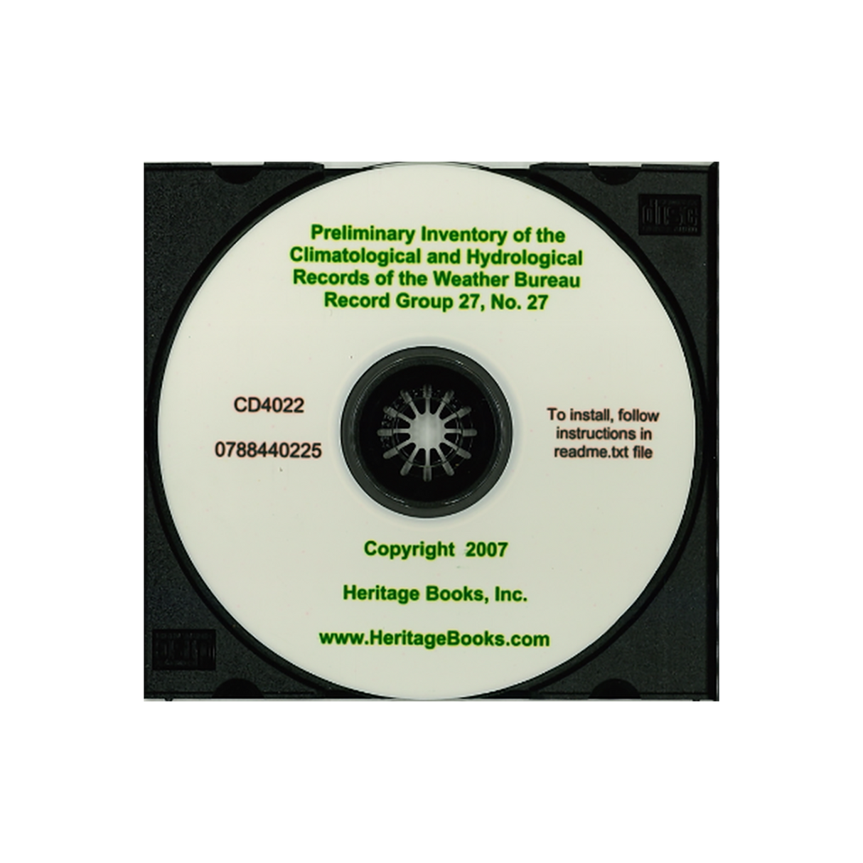 CD-Preliminary Inventory No. 27, Climatological and Hydrological Records of the Weather Bureau, Record Group 27