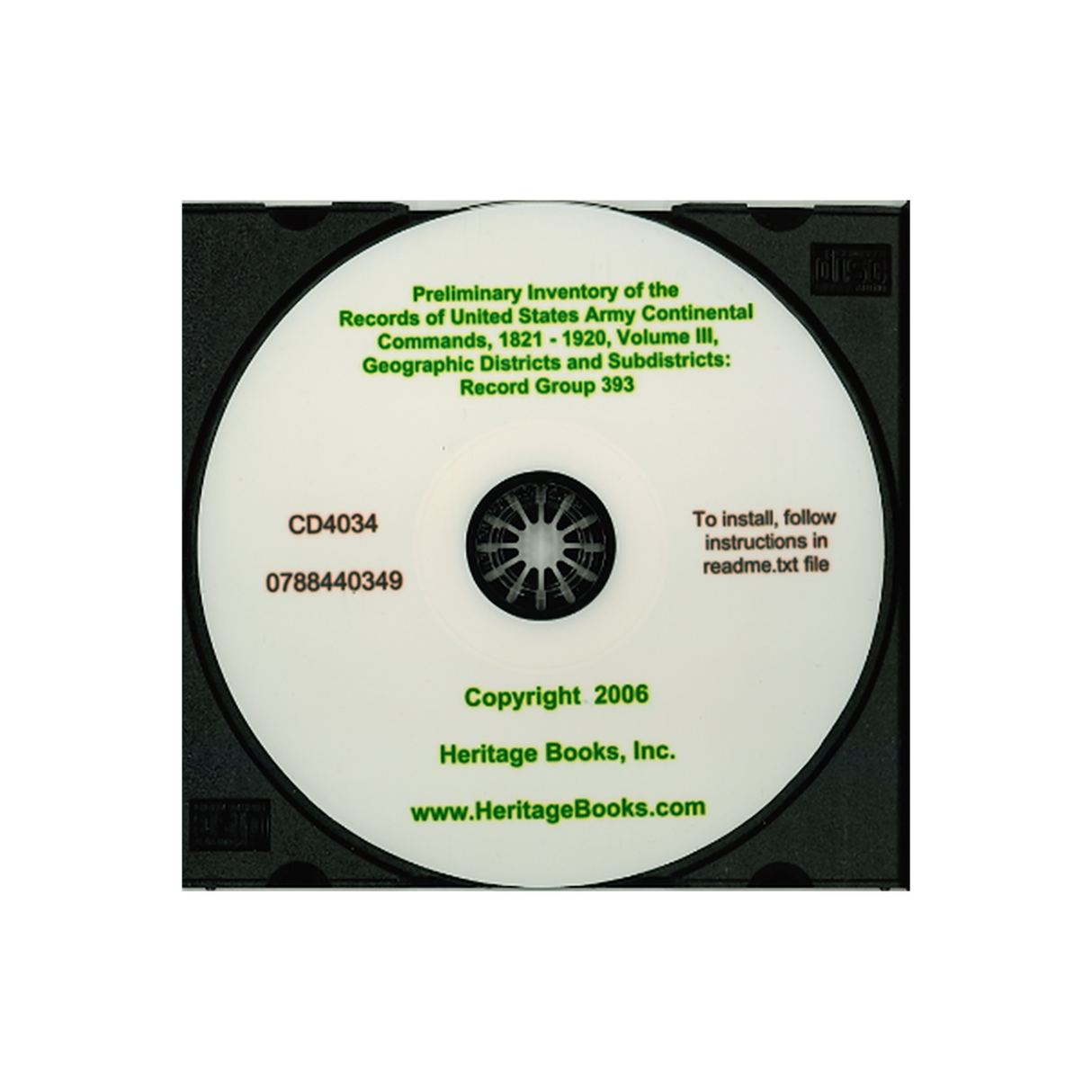 CD-Preliminary Inventory No. 172, Records of United States Army Continental Commands, 1821-1920, Record Group 393, Volume III