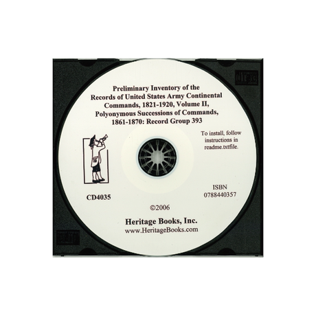 CD-Preliminary Inventory of the Records of United States Army Continental Commands, 1821-1920, Record Group 393, Volume II
