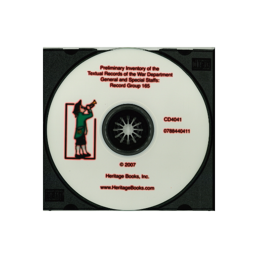 CD-Preliminary Inventory of the Textual Records of the War Department General and Special Staffs, Record Group 165