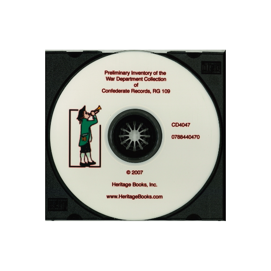 CD-Preliminary Inventory of the War Department Collection of Confederate Records, Record Group 109