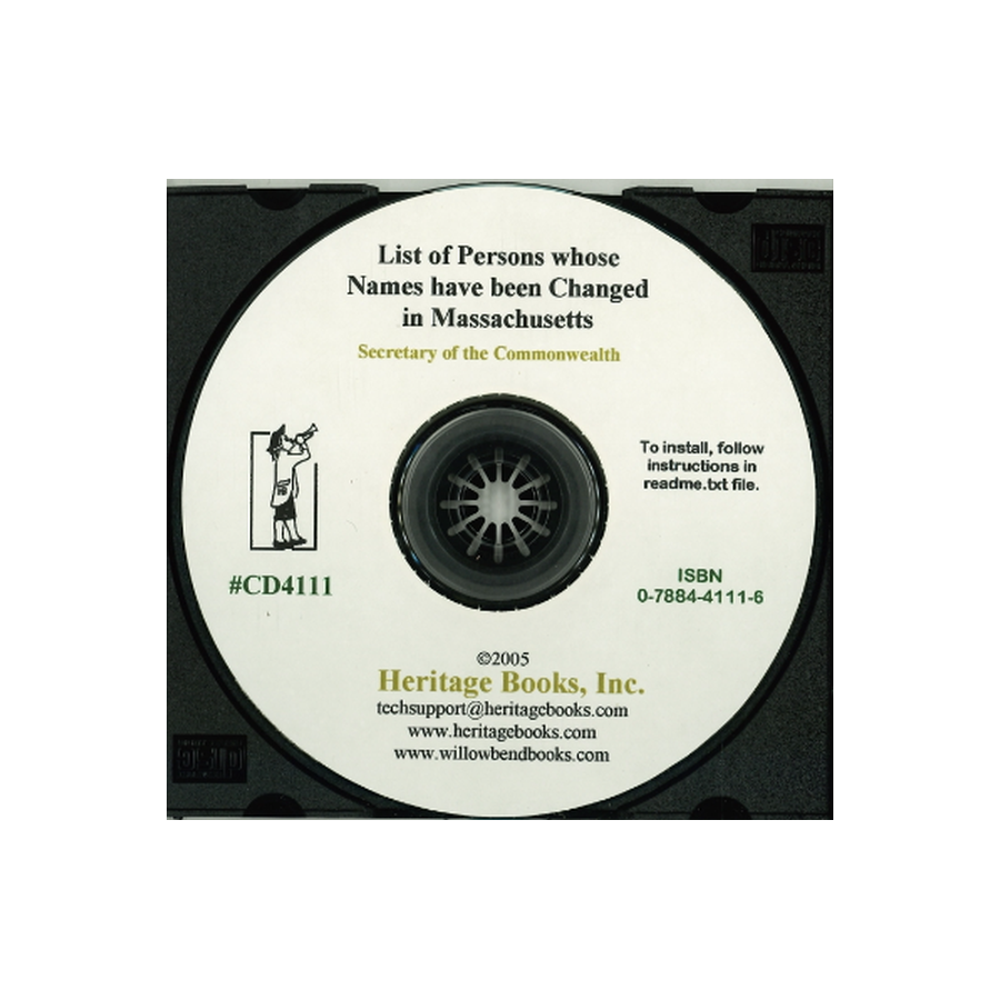 CD-List of Persons whose Names have been Changed in Massachusetts, 1780-1892