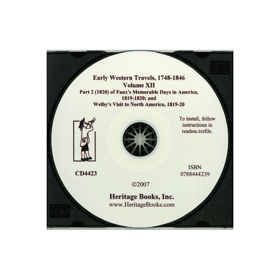 CD-Early Western Travels, 1748-1846, Volume XII