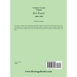 Loudoun County, Virginia Birth Register 1880-1896 back cover