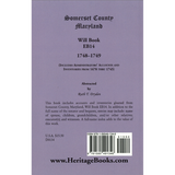 Somerset County, Maryland Will Book EB14, 1748-1749 back cover
