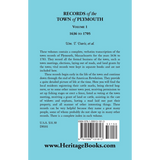 Records of the Town of Plymouth, Volume 1, 1636-1705 back cover