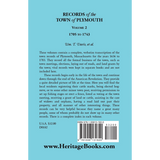 Records of the Town of Plymouth, Volume 2, 1705-1743 back cover