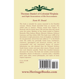 Thomas Daniel of Colonial Virginia and Eight Generations of His Descendants back cover