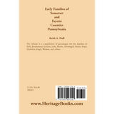 Early Families of Somerset and Fayette Counties, Pennsylvania back cover