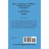 Index to Associators and Militia of Cumberland County, Pennsylvania An Index to Pennsylvania Archives, Fifth Series, Volume VI back cover