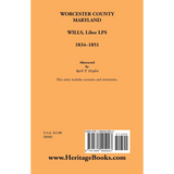 Worcester County, Maryland Wills Liber LPS, 1834-1851 back cover