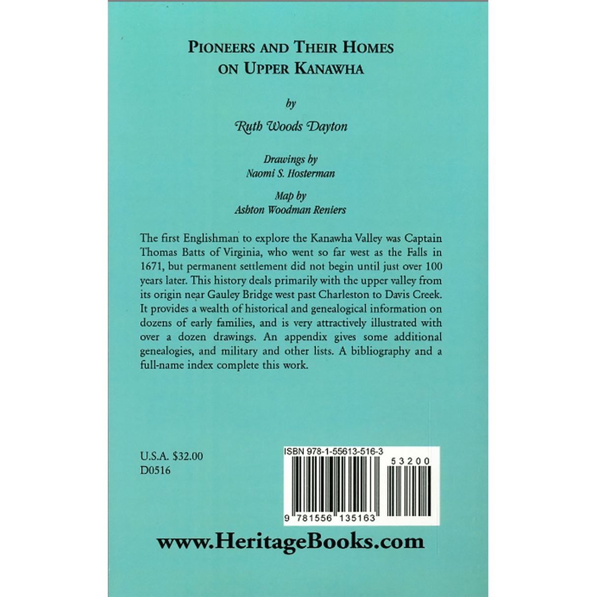 Pioneers and Their Homes on Upper Kanawha back cover