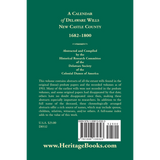 Calendar of Delaware Wills New Castle County, 1682-1800 back cover