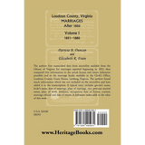 Loudoun County, Virginia Marriages after 1850, Volume 1, 1851-1880 back cover