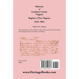 Abstracts of Loudoun County, Virginia Register of Free Negroes, 1844-1861 back cover