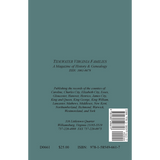 back cover of Tidewater Virginia Families: A Magazine of History and Genealogy, Volume 1, May 1992-Feb 1993