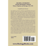 Records of Dumbarton United Methodist Church, Volume I: Baptisms and Marriages, 1813-1991 back cover