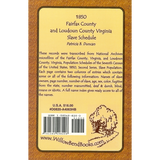 1850 Fairfax County and Loudoun County, Virginia Slave Schedule