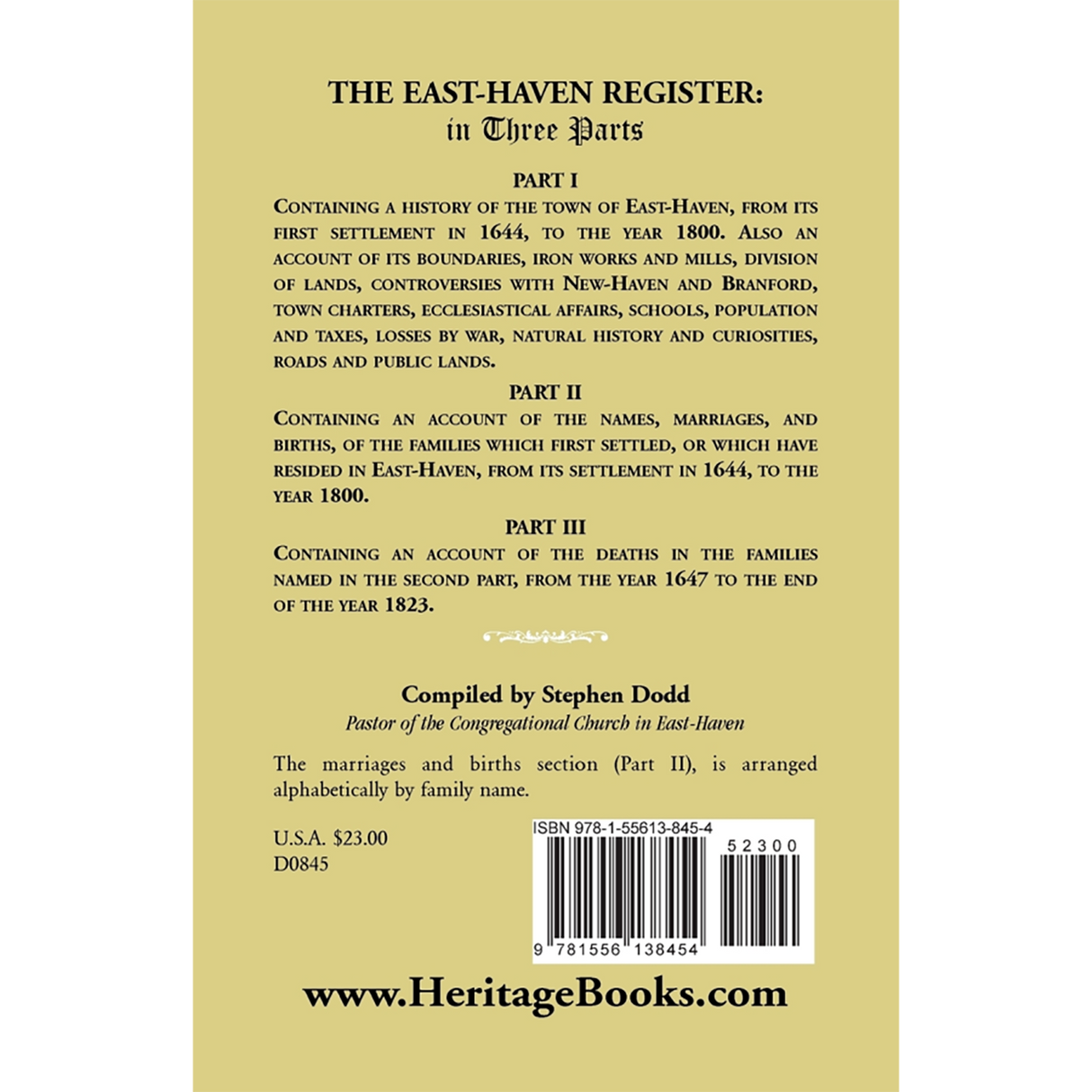 The East Haven Register: in Three Parts back cover