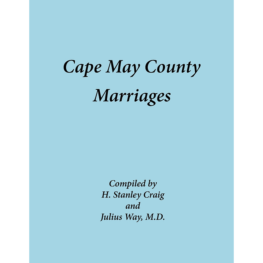 Cape May County (New Jersey) Marriage Records
