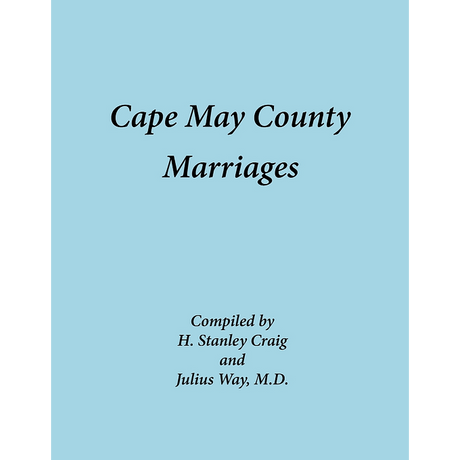 Cape May County (New Jersey) Marriage Records