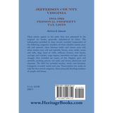 Jefferson County, [West] Virginia, 1814-1824 Personal Property Tax Lists back cover