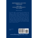 Jefferson County, [West] Virginia, 1825-1841 Personal Property Tax Lists back cover