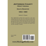 Jefferson County, [West] Virginia, Death Records, 1853-1880 back cover