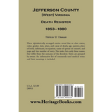 Jefferson County, [West] Virginia, Death Records, 1853-1880 back cover