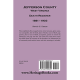 Jefferson County, West Virginia, Death Records, 1881-1903 back cover