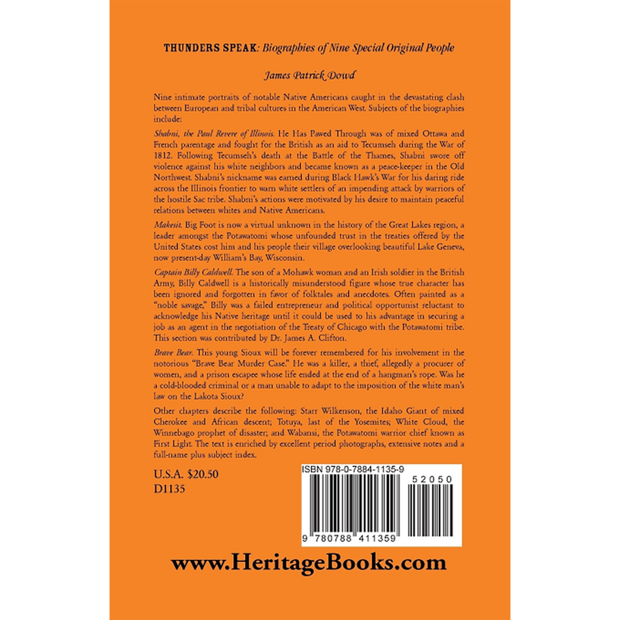 Thunders Speak: Biographies of Nine Special Original People back cover