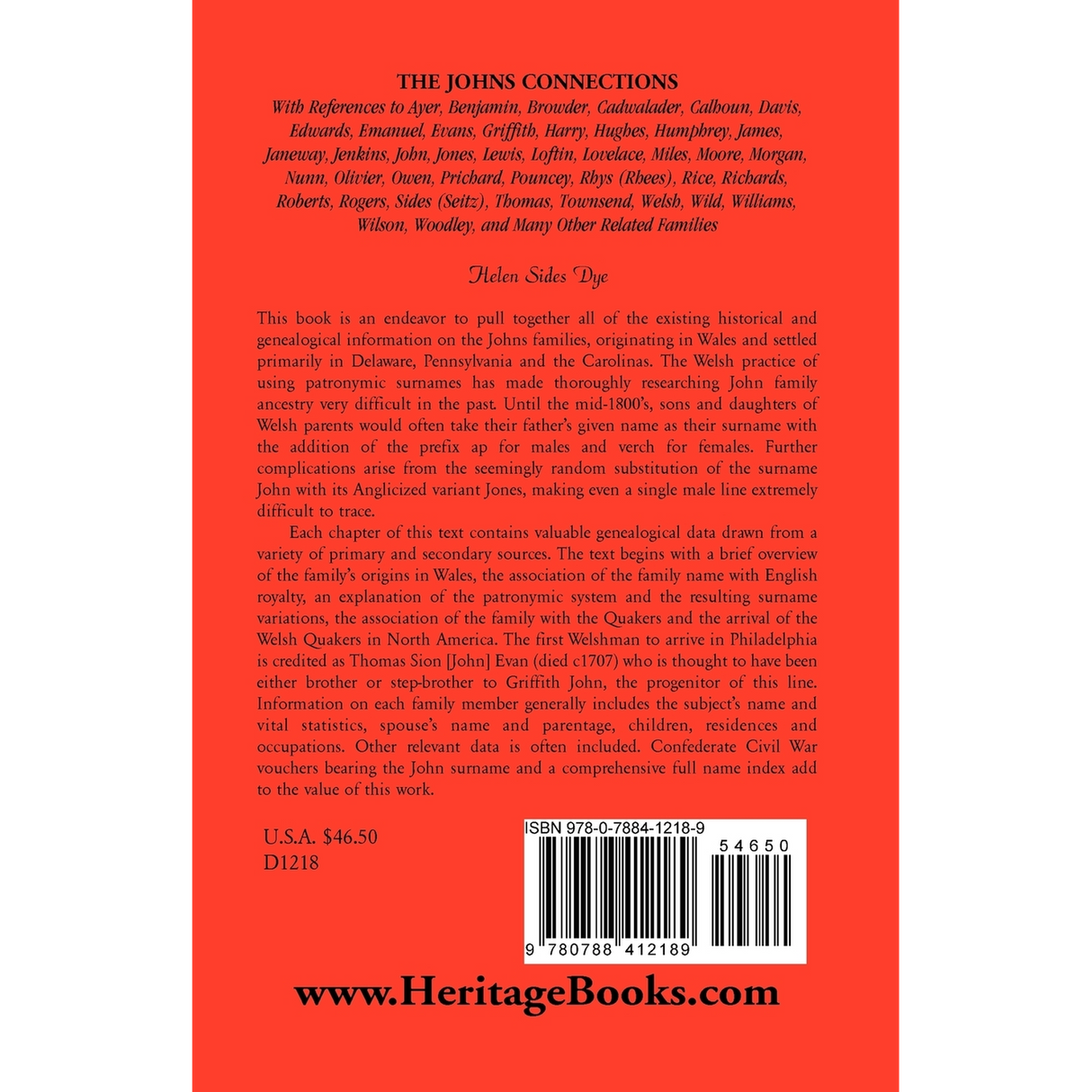 The Johns Connections back cover