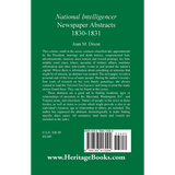 National Intelligencer Newspaper Abstracts, 1830-1831 back cover