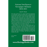 National Intelligencer Newspaper Abstracts, 1830-1831 back cover
