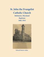 St. John the Evangelist Catholic Church, Baltimore, Maryland, Baptisms 1882-1915