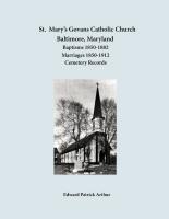 St. Mary's Govans Catholic Church, Baltimore, Maryland, Baptisms 1850-1882
