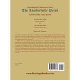 Genealogical Abstracts from the "Lambertville Press", Lambertville, New Jersey: 4 November 1858 to 30 October 1861 back cover