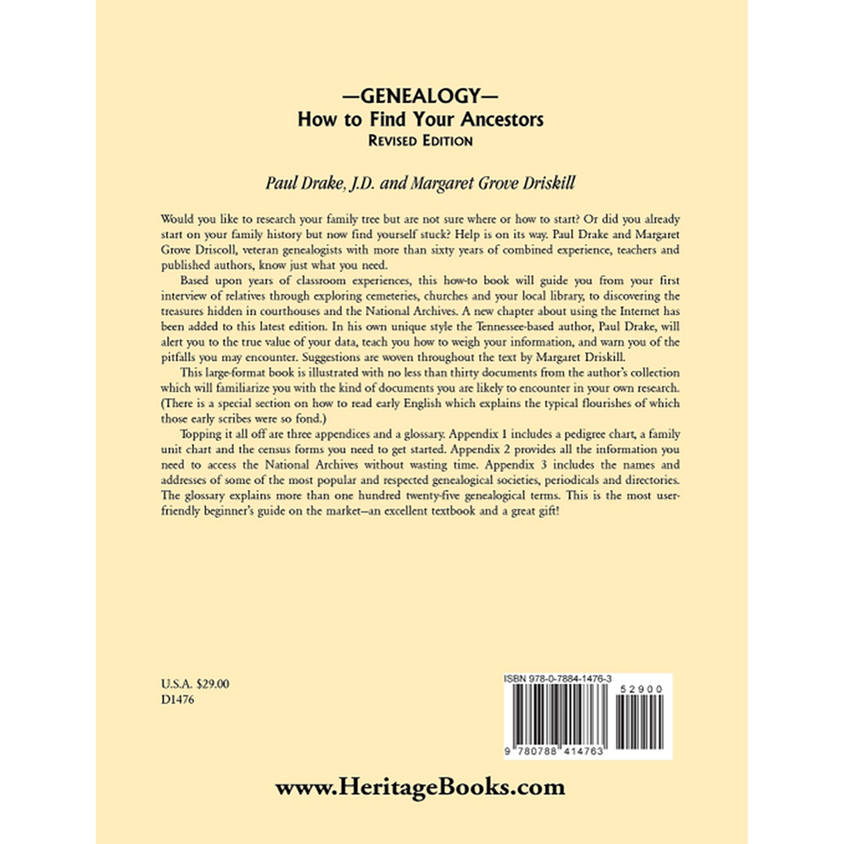 Genealogy: How to Find Your Ancestors, Revised Edition back cover