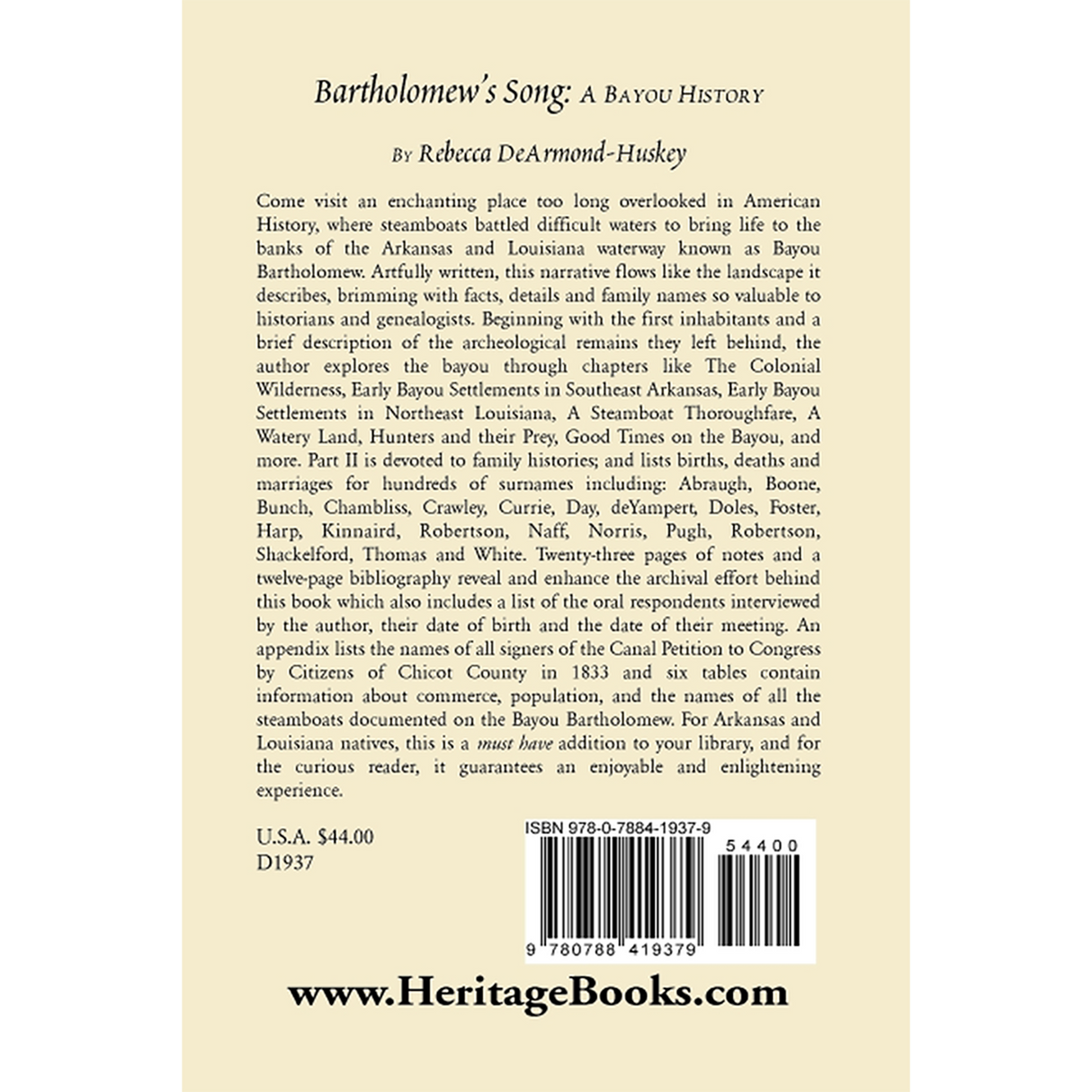 Bartholomew's Song back cover