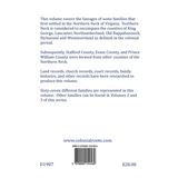 Colonial Families of the Northern Neck of Virginia, Volume 1 back cover
