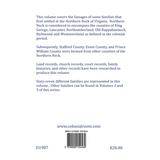 Colonial Families of the Northern Neck of Virginia, Volume 1 back cover